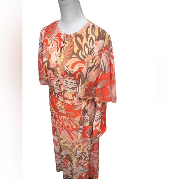 Refka Long Sleeve Print Dress (NWT) Size: 8 / Color: Orange / Item# 1-23724 - Picture 6 of 9